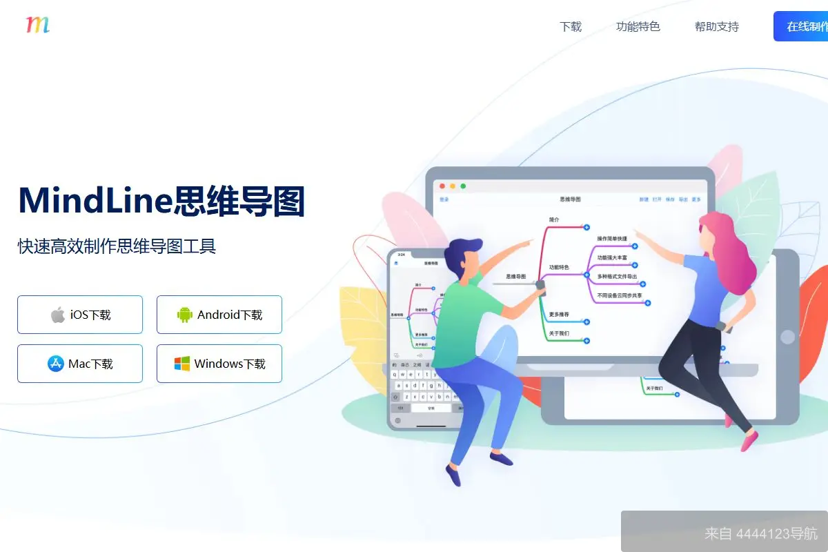 MindLine思维导图 网站首页截图
