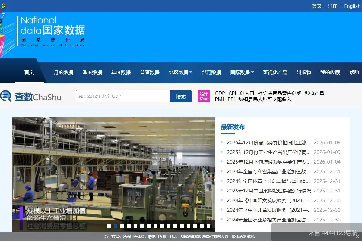 国家数据 网站首页截图