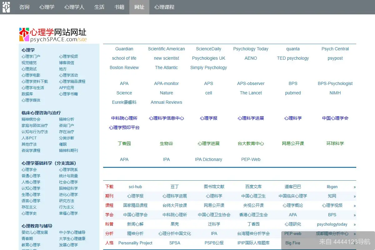 心理学网站网址导航 网站首页截图